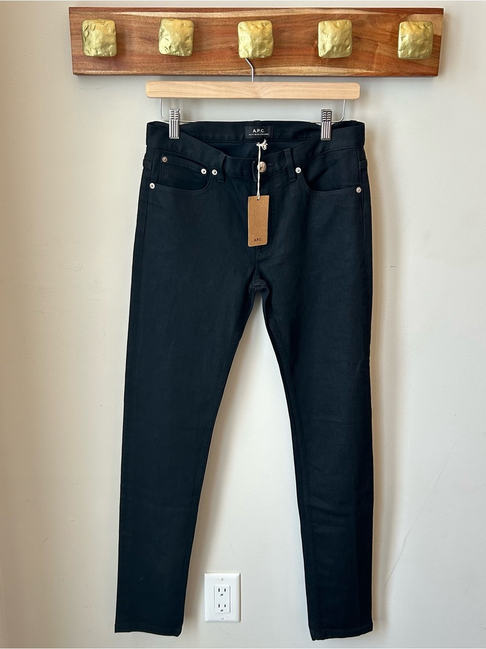 A.P.C. Petit New Standard Black Selvedge Minimalist Skinny Jeans BNWT Size 28